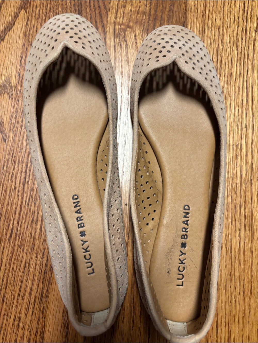 Lucky Brand perforated leather flats , 8.5